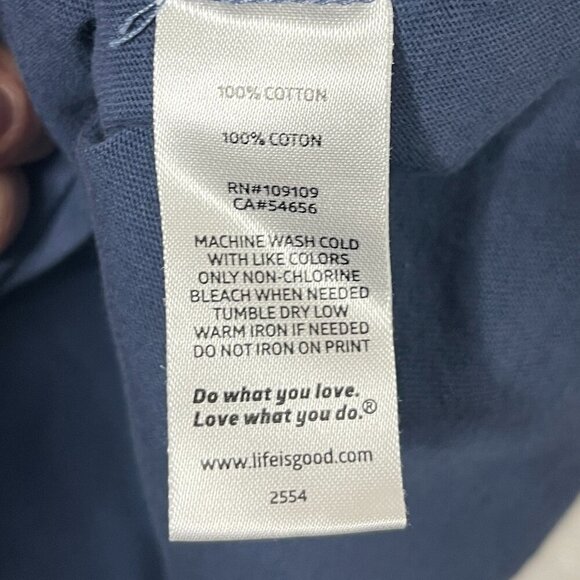 Life Is Good Crusher Tee Blue "I'm Staying Ho Ho Home" Introvert Christmas sz L - Picture 8 of 8